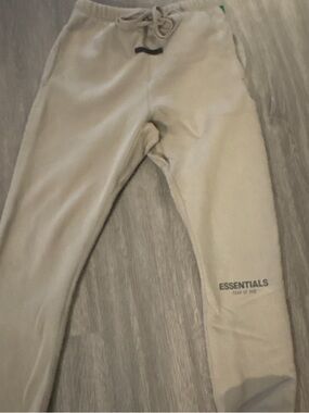 Essentials Beige Jogger Sweatpants with Logo